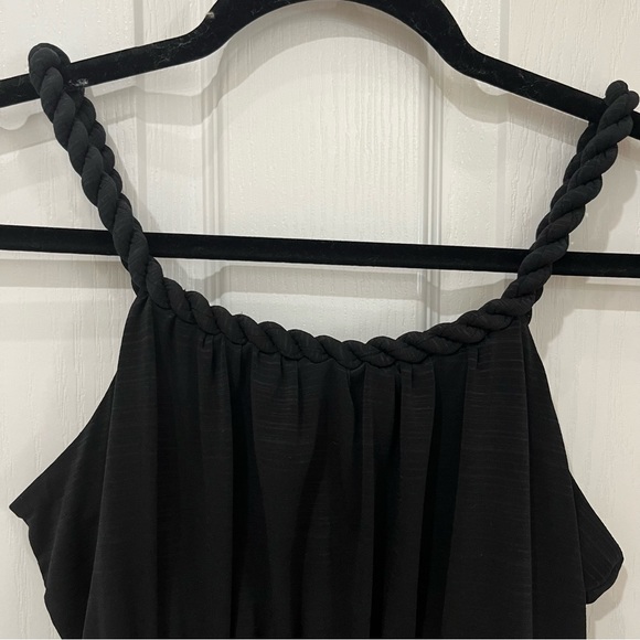 Ricki’s size small black dress with corded straps ruffled waist - Picture 4 of 8